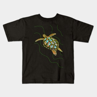 Hawksbill turtle (Eretmochelys imbricata) v1 Kids T-Shirt